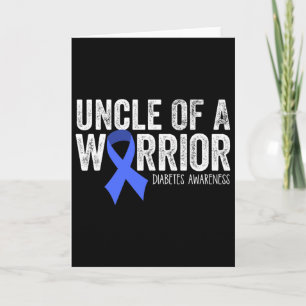 Onkel eines Kriegers T1d Kind Diabetiker Blaues Ba Karte