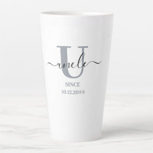 Onkel Elegantes Skript Buchstabe U Monogramm Sturm Milchtasse