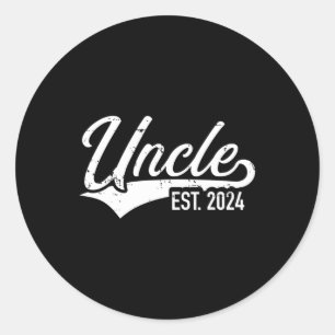 Onkel est. 2024 für Schwangerschaftsankündigung Runder Aufkleber