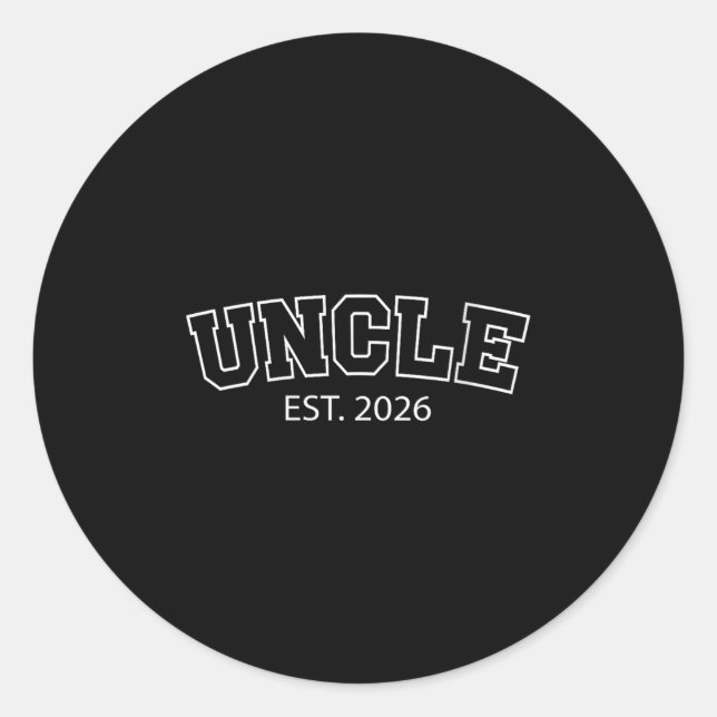 Onkel Est 2026 New Onkel Ankündigung Promo Runder Aufkleber (Vorderseite)