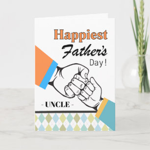 Onkel Father's Day Fist Bump Retro Karte