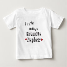Onkel Favorite Nephew Baby T-Shirt personalisiert