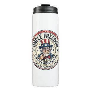 Onkel Freiheit Patriotischer Onkel Sam Gründungsch Thermosbecher