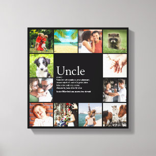 Onkel Funcle Definition 12 Foto-Collage Schwarz Leinwanddruck