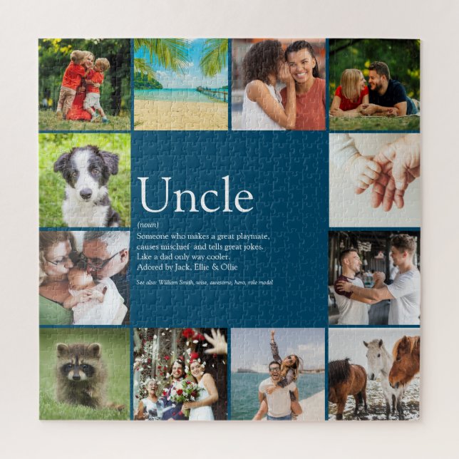 Onkel Funcle Definition 12 Foto Spaß Blau Puzzle (Vertikal)