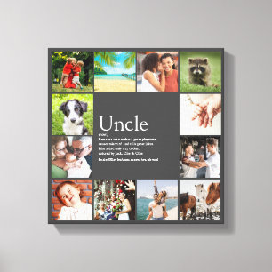 Onkel Funcle Definition 12 Fotocollage Grau Leinwanddruck