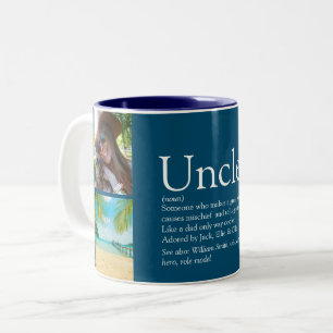 Onkel Funcle Definition 4 Foto-Collage Blau Zweifarbige Tasse