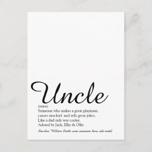 Onkel, Funcle-Definitions-Skript Moderner Spaß Postkarte