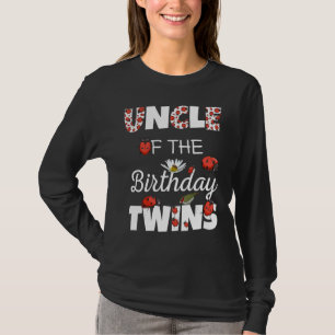 Onkel Geburtstag Twins Floral Familie Ladybug Birt T-Shirt