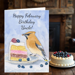 Onkel Glücklicher Februar Geburtstag Zedernseidens Karte