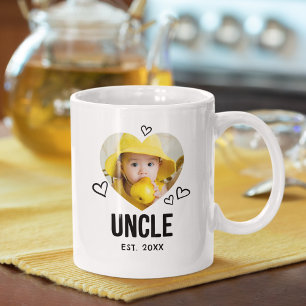 Onkel-Herz-Foto skizziert Kaffeetasse