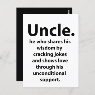 Onkel Inspirational Funny Quote Typografy Onkel Postkarte