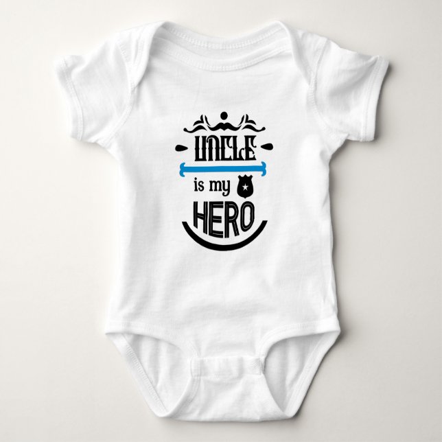 Onkel ist mein Held Baby Bodysuit Strampler (Vorderseite)
