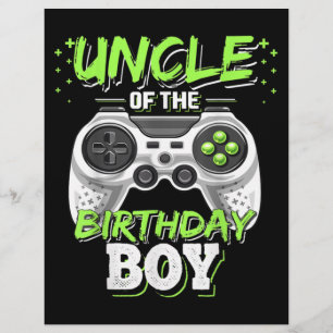 Onkel of the Birthday Boy Matching Video Game Flyer