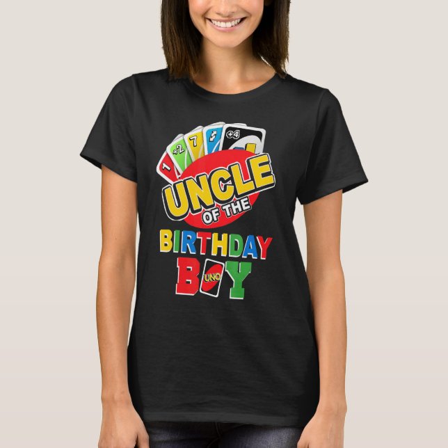 Onkel of the Birthday Boy Shirt Uno Vater Papa Fat (Vorderseite)