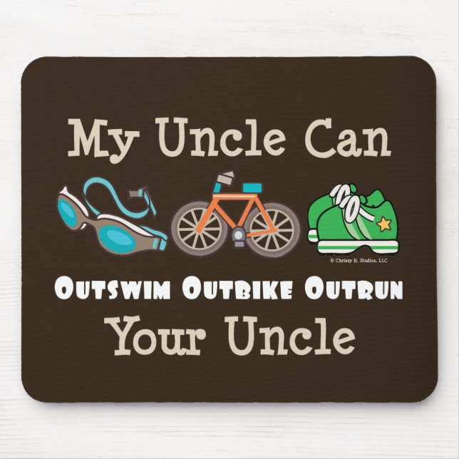 Onkel Outswim Outbike Outrun Triathlon Mousepad (Vorne)