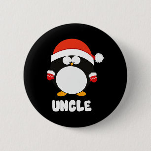 Onkel Pinguin Weihnachten Santa T-Shirt Familie pa Button