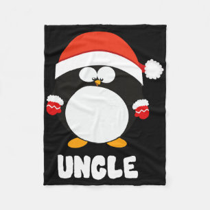 Onkel Pinguin Weihnachten Santa T-Shirt Familie pa Fleecedecke