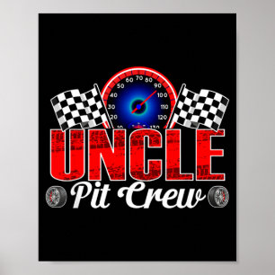 Onkel Pit Crew Racing Familienrennauto Geburtstags Poster