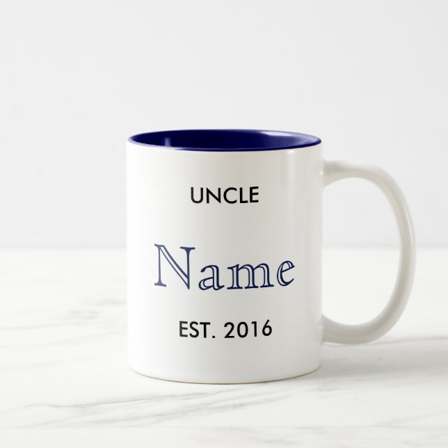 Onkel Pregnancy Announcement Mug! Zweifarbige Tasse (Rechts)