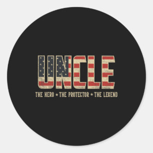 Onkel Protector Helden Legend Usa Flag Onkel Vater Runder Aufkleber
