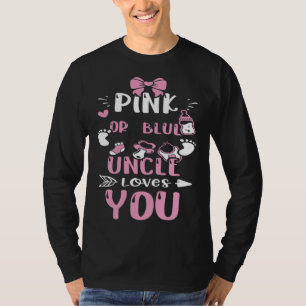Onkel Rosa oder Blau Onkel liebt dich Baby Mädchen T-Shirt