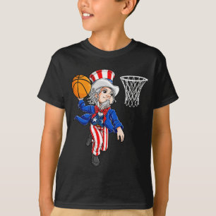 Onkel Sam 4. Juli Basketball Dunk Jungen Männer T-Shirt