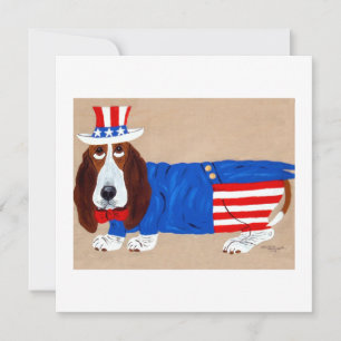 Onkel Sam Basset Hound Feiertagskarte