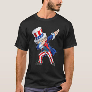 Onkel Sam beim Dabbing 4. Juli Kinder Jungen Männe T-Shirt