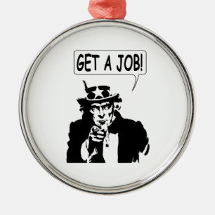 Onkel Sam bekommt einen Job Silbernes Ornament