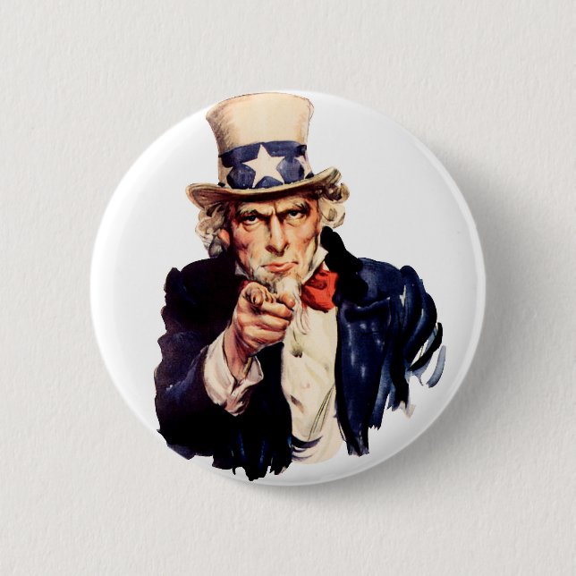 Onkel Sam braucht dich! Button (Vorderseite)