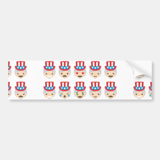 Onkel sam Emoji Autoaufkleber (Vorne)