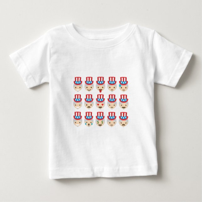 Onkel sam Emoji Baby T-shirt (Vorderseite)