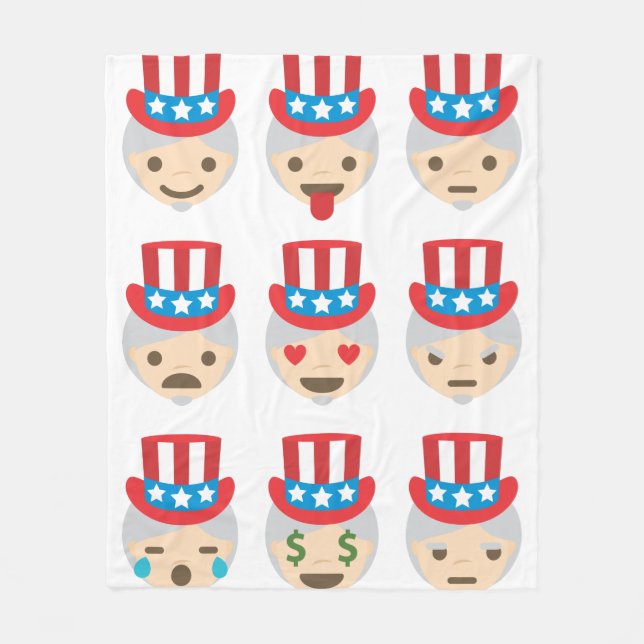 Onkel sam Emoji Decke (Vorderseite)