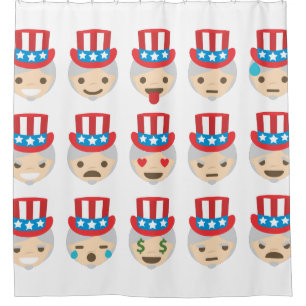 Onkel sam Emoji Duschvorhang