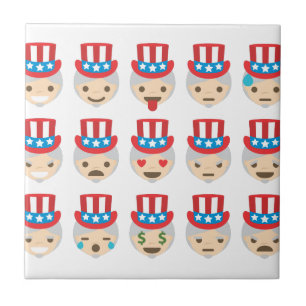 Onkel sam Emoji Fliese