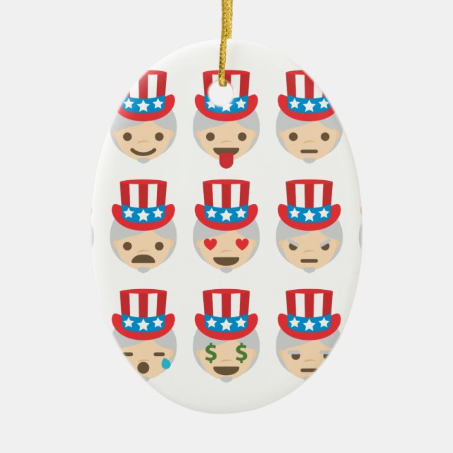 Onkel sam Emoji Keramik Ornament (Vorne)