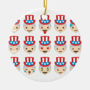 Onkel Sam Emoji Keramikornament