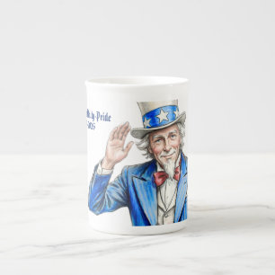 Onkel Sam Frohes 4. Juli Patriotisch Prozellantasse