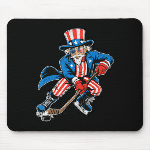 Onkel Sam Hockey Amerikanische Flagge Usa Sport 4. Mousepad