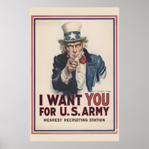 Onkel Sam Ich Will Dich 1917 Erster Weltkrieg Werb Poster