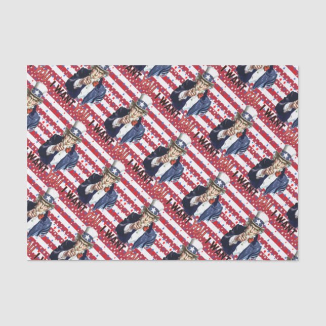 Onkel Sam, ich Wollte dich mit US Flagge Seidenpapier (Vorderseite)