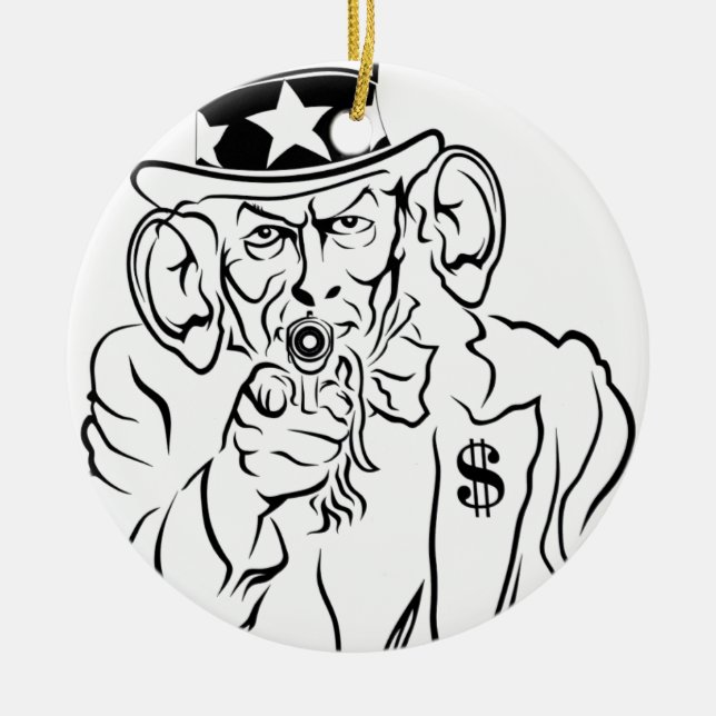 Onkel Sam Keramik Ornament (Vorne)