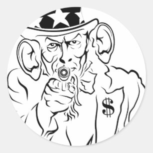 Onkel Sam Klassischer Rund Sticker