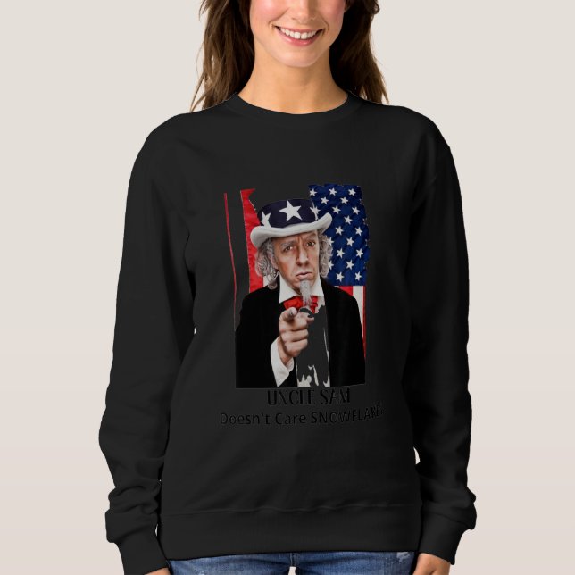 Onkel Sam kümmert sich nicht um Schneeflocken Amer Sweatshirt (Vorderseite)