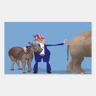 Onkel Sam Lieben Donkeys Rechteckiger Aufkleber