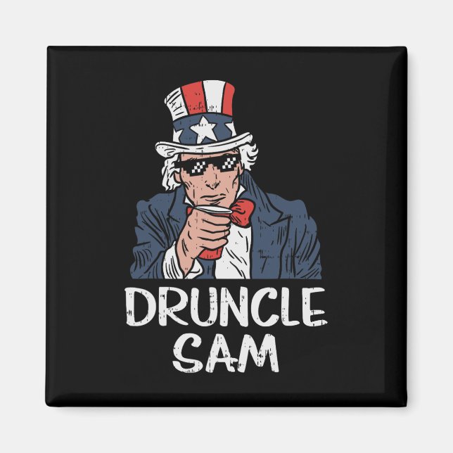 Onkel Sam Lustiger Onkel Sam Bier 4. Juli Party Magnet (Vorne)