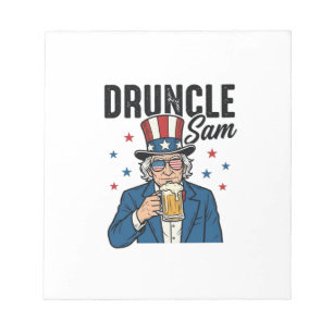 Onkel Sam Lustiges Patriotisches Bier Vektor Desig Notizblock