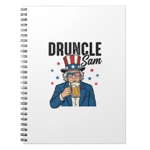 Onkel Sam Lustiges Patriotisches Bier Vektor Desig Notizblock
