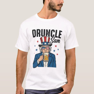 Onkel Sam Lustiges Patriotisches Bier Vektor Desig T-Shirt